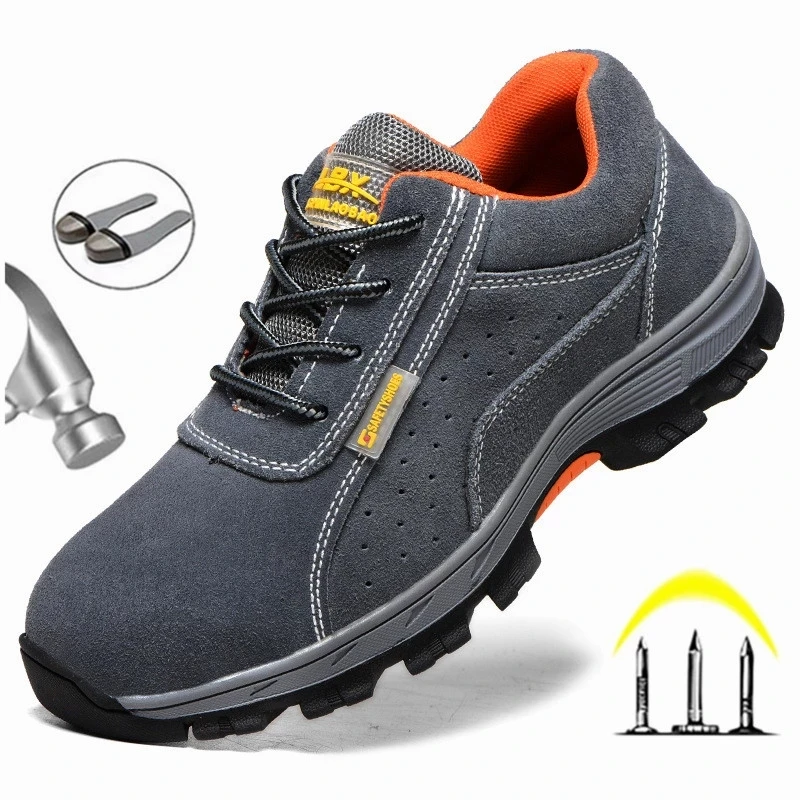 

Indestructible Spring Men's Safety Work Shoes Puncture Resistant Boots Breathable Non-Slip Outdoor Work Safety Steel Toe Shoes