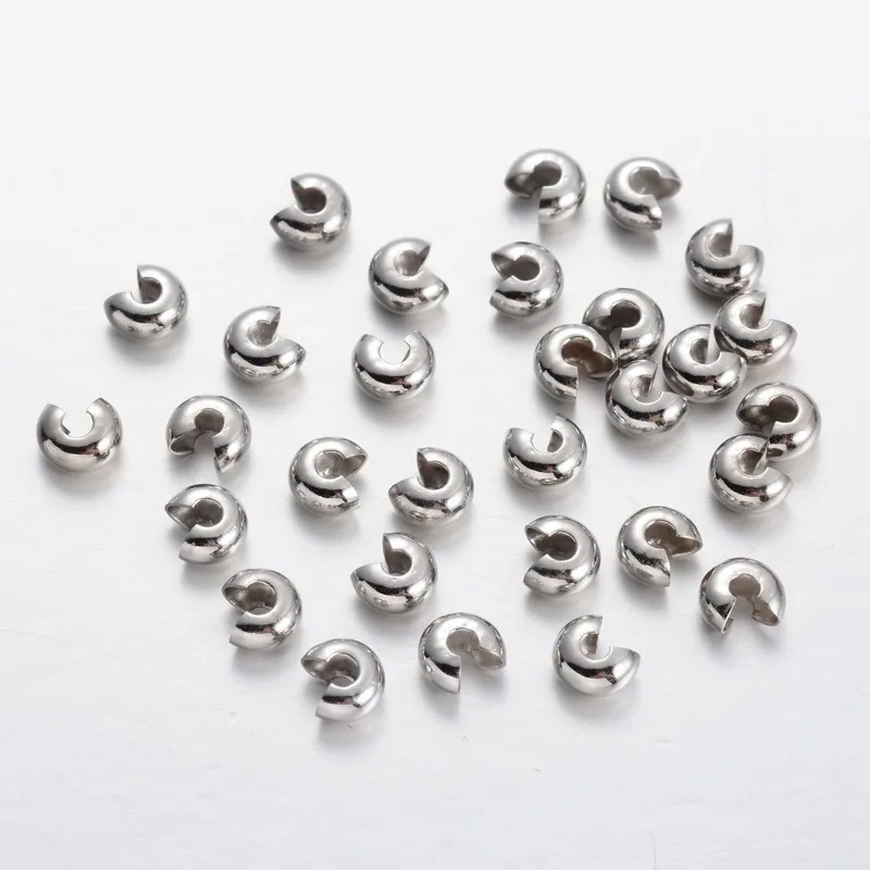 

100pcs Brass Crimp Beads Covers End Bead 5mm Spacer Beads For DIY Jewelry Making Findings Accessories Supplies F65