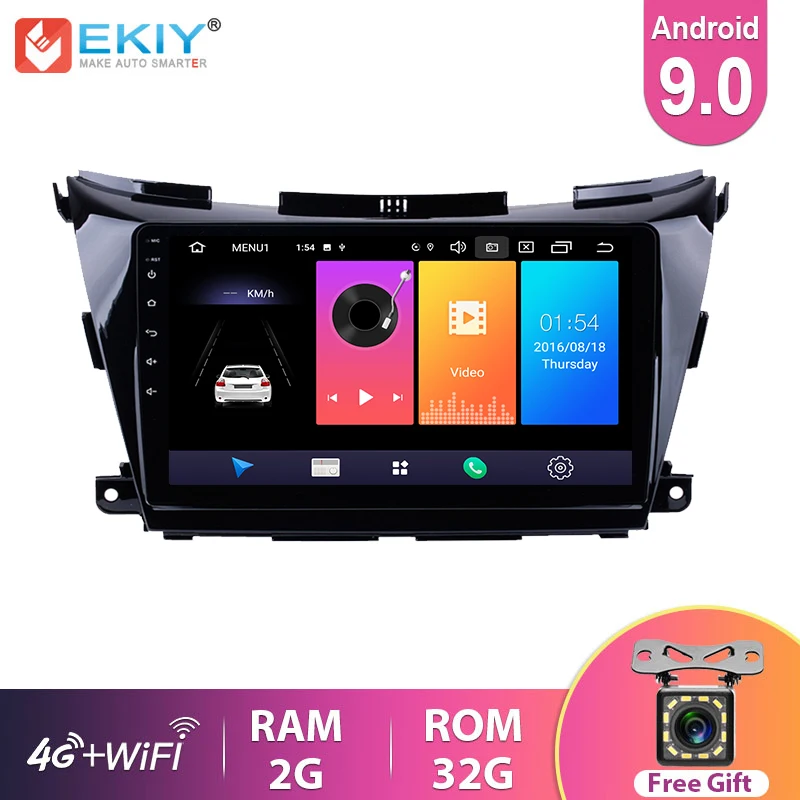 Автомагнитола EKIY 10 1 дюйма для Nissan Murano 2015 2017 2.5D Android 9 0 No 2 Din GPS навигация