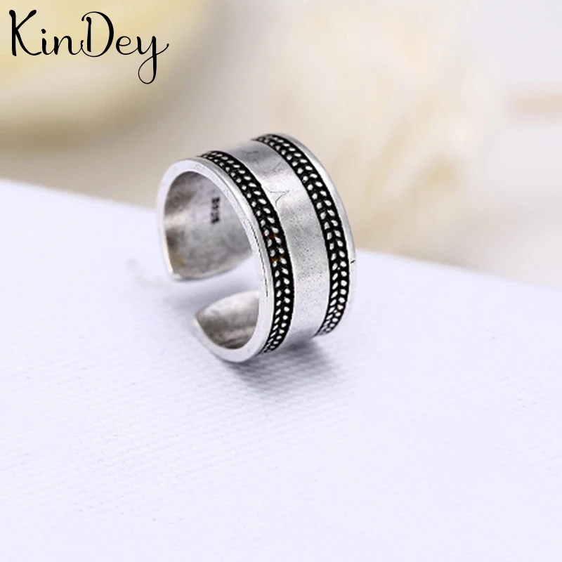 Kindey серебряные большие гладкие кольца для женщин свадебные винтажные открытые