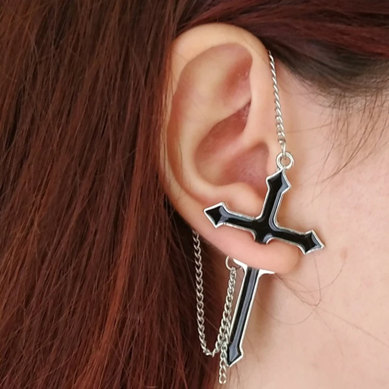 Эффектные корейские серьги кресты в стиле панк для женщин и мужчин модные