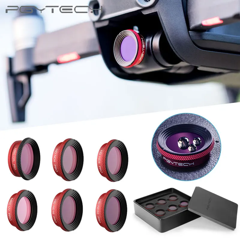 Новый фильтр PGYTECH для DJI MAVIC Air PRO фильтры объектива UV CPL ND4 ND8 ND16 ND32 набор фильтров