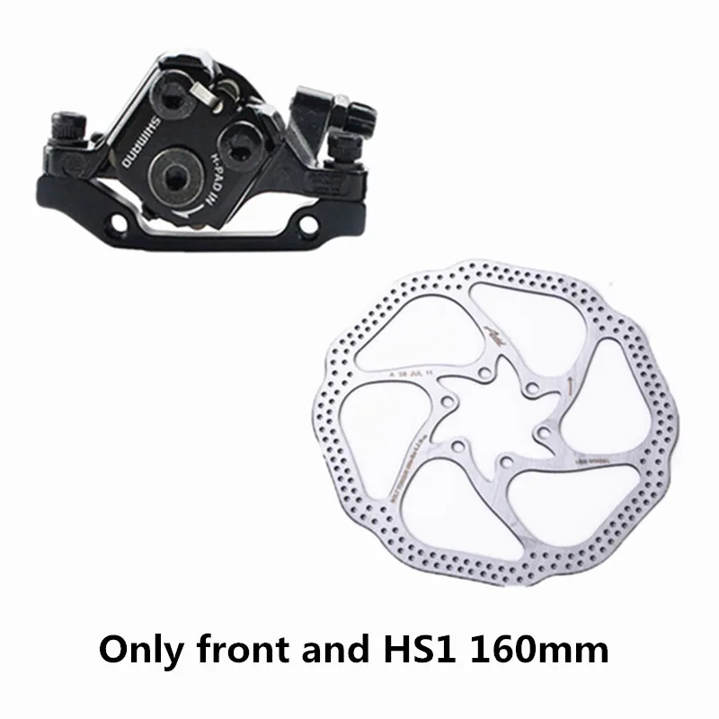 Only front HS1 SHIMANO BR-M375 механические дисковые тормозные суппорты для Acera Alivio Deore с смоляные подушечки M375 суппорт w/n G3/HS1 ротор 160 мм - Цвет: Only front HS1