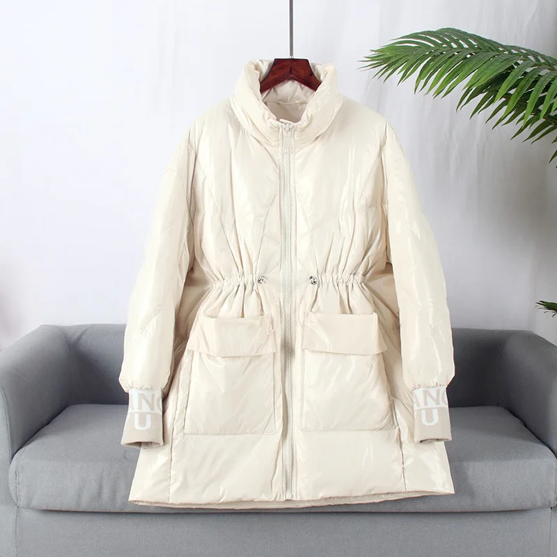 

New Winter Jacket Women 90% White Duck Down Jacket Female Stand Collar Thicken Warm Feather Coat Black Purple Parka Snow Outwear