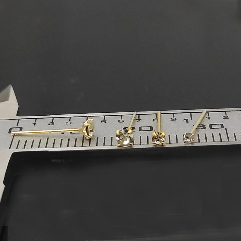 Серебряная шпилька для носа прозрачная пирсинга ювелирное изделие 36