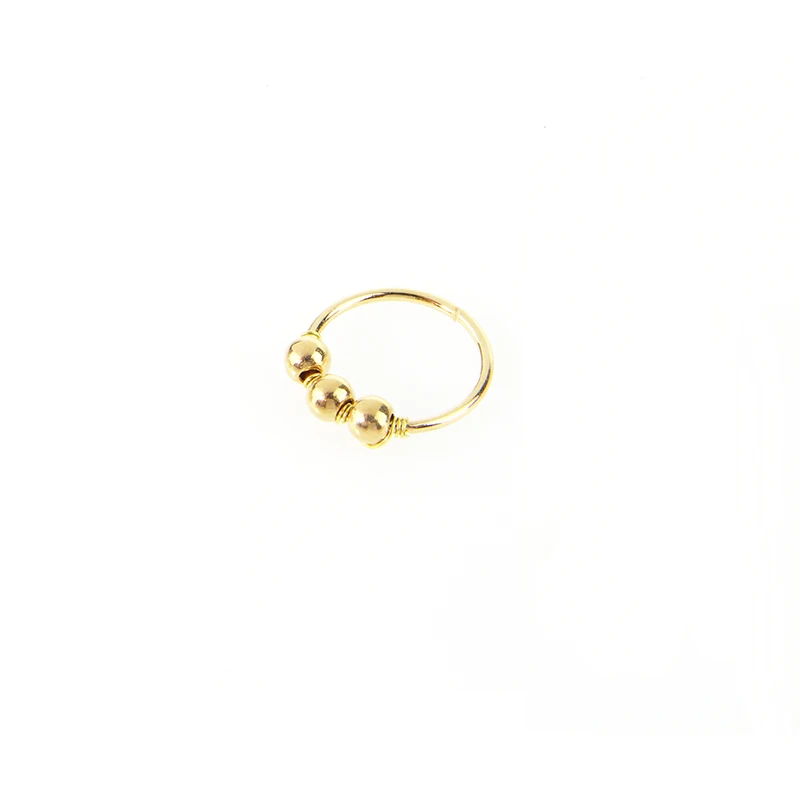 Metal Ball Gold 1 шт., модное регулируемое кольцо в нос, шпильки из нержавеющей стали, кольцо для перегородки, кольцо для пирсинга, кольцо в форме губ для женщин - Окраска металла: Metal Ball Gold