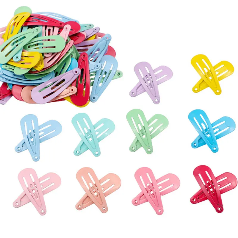 

50Pcs/Box Snap Hair Clip Women Girls Solid Color BB Hairpin Metal Hairgrip Baby Kids Hairpins Lovely Barrettes Hair Accessories