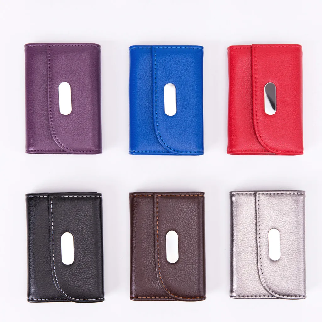 Винтажный женский маленький кошелек для девочек синтетический однотонный