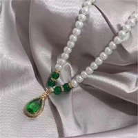 fresh style small ball simulated pearl necklaces for women female clavicle chain necklaces valentines day jewelry gifts