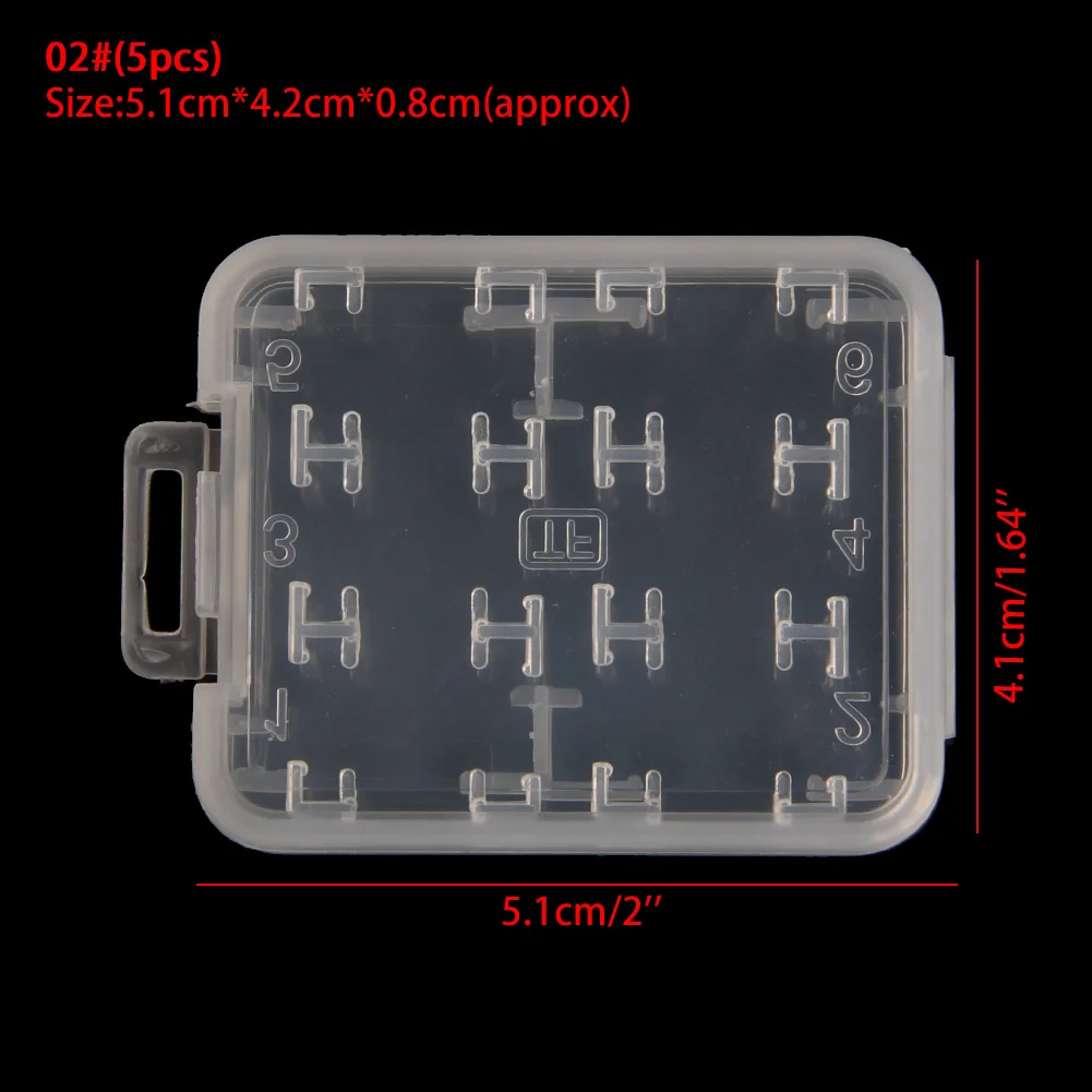 10 шт пластиковый прозрачный стандартный SD SDHC кошелек с отделами для Карт Коробка для хранения