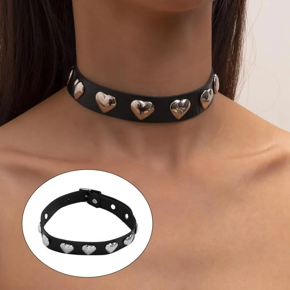 

Faux Leather Excellent Gothic Necklace Choker Portable Necklace Creative for Ladies