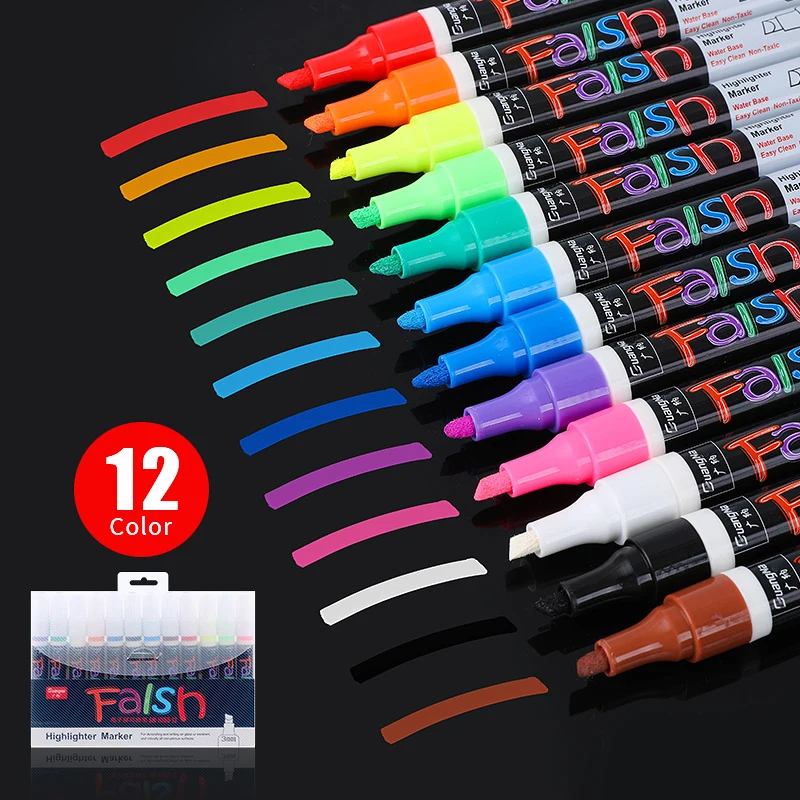 Liquid Chalk Marker Pens Erasable Multi Colored Highlighters LED Writing Board Glass Window Art Marker Pens