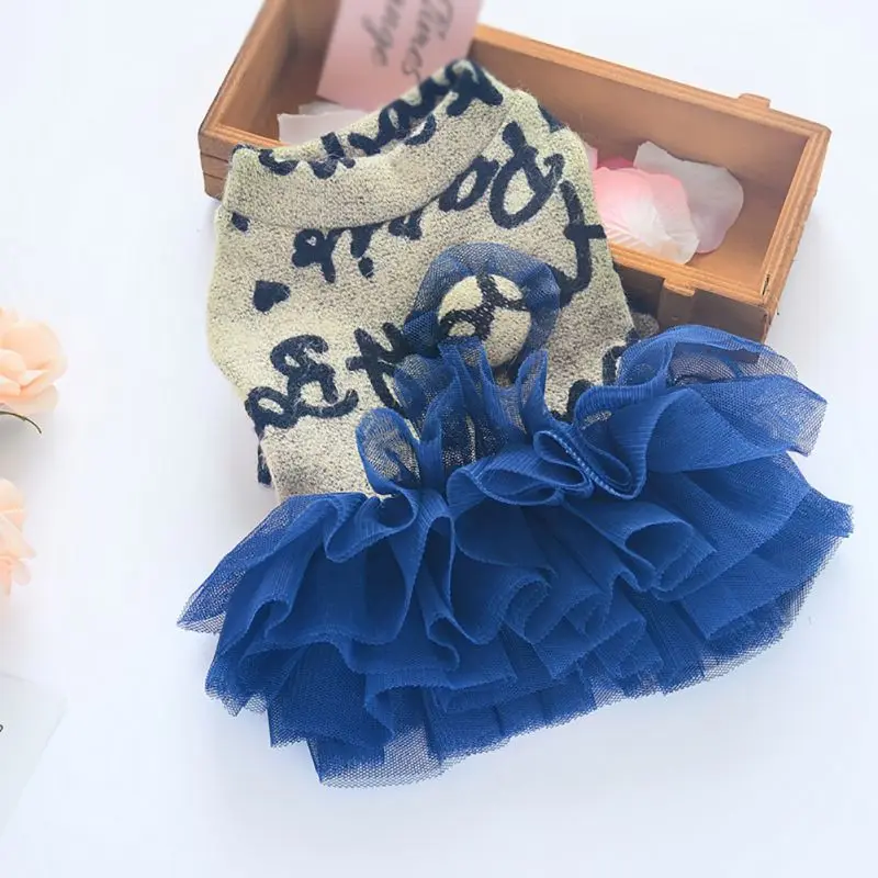 Милое кружевное Сетчатое платье-свитер с надписью для собак розовое платье