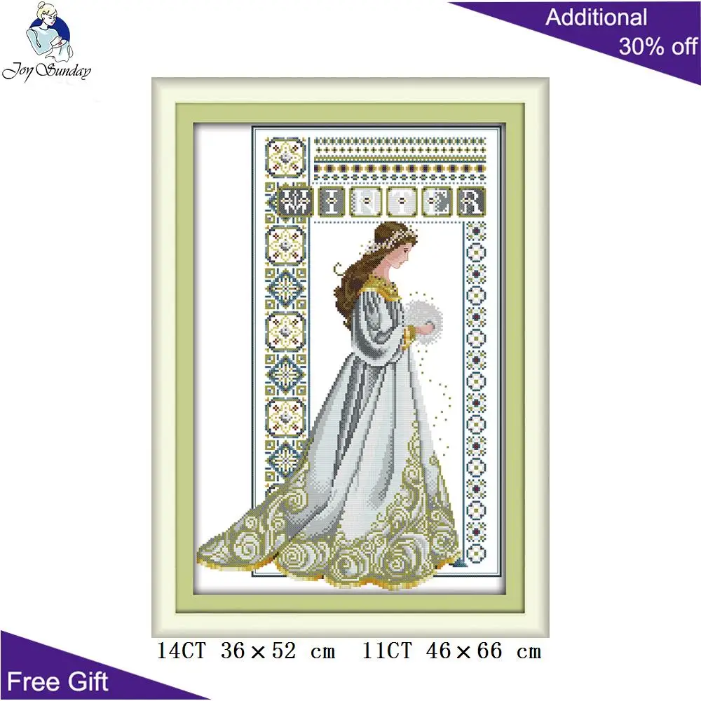 Joy Sunday Красивая вышивка крестиком R864R884R885(2) 14CT 11CT подсчитанный и отпечатанный