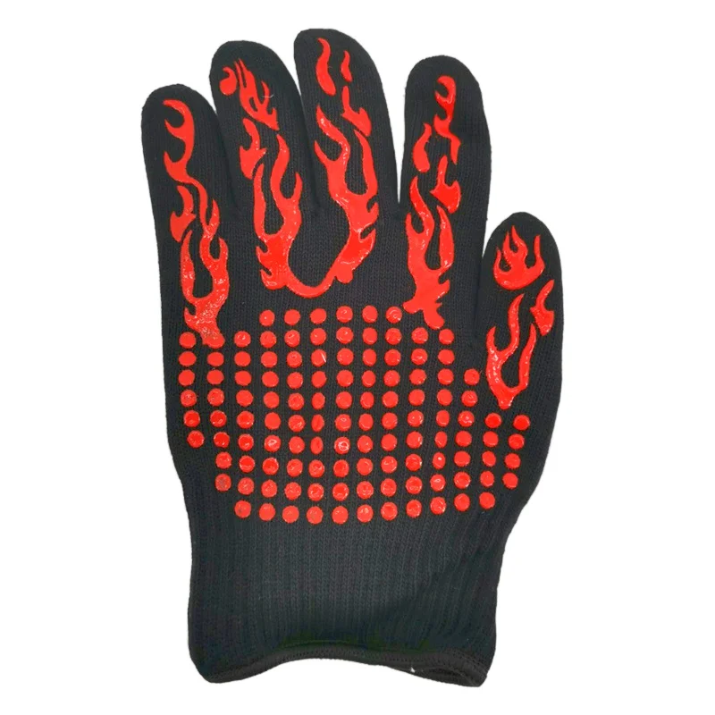 

1PCS Heat Resistant Thick Silicone Cooking Baking Barbecue Oven Gloves BBQ Grill Mittens Dish Kitchen Single glove