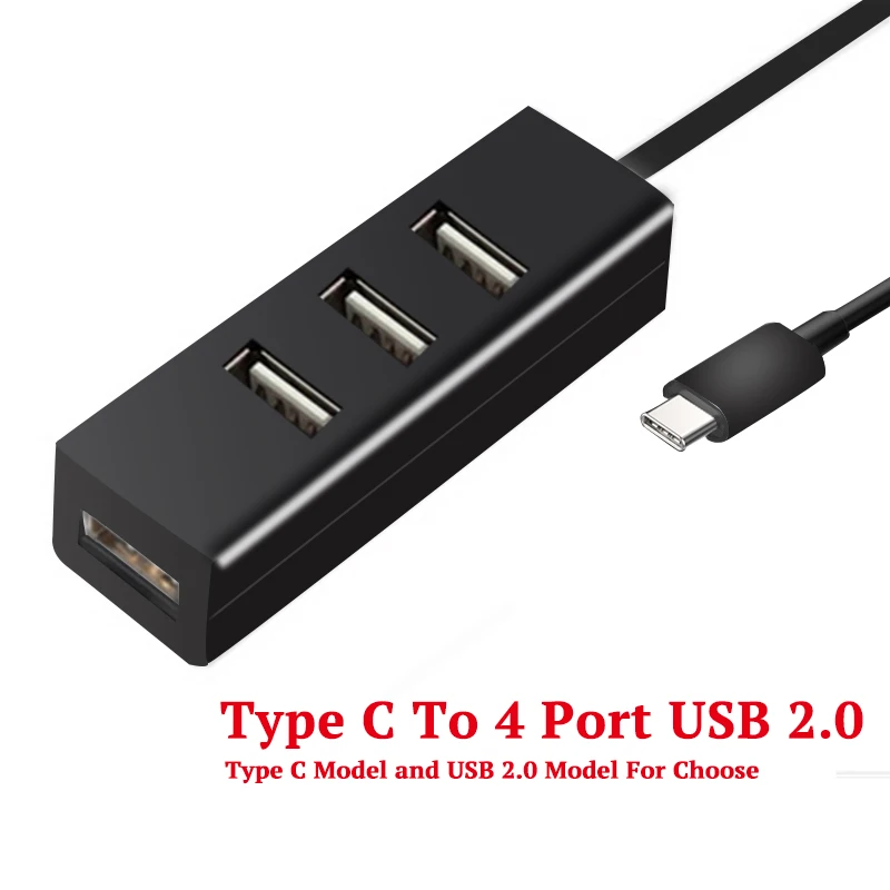 Usb-хаб типа C для MacBook Air 13, USB 2,0, разветвитель, аксессуар для ноутбука, док-концентратор, USB-C, несколько мини, 4 порта, Hab 2,0, адаптер