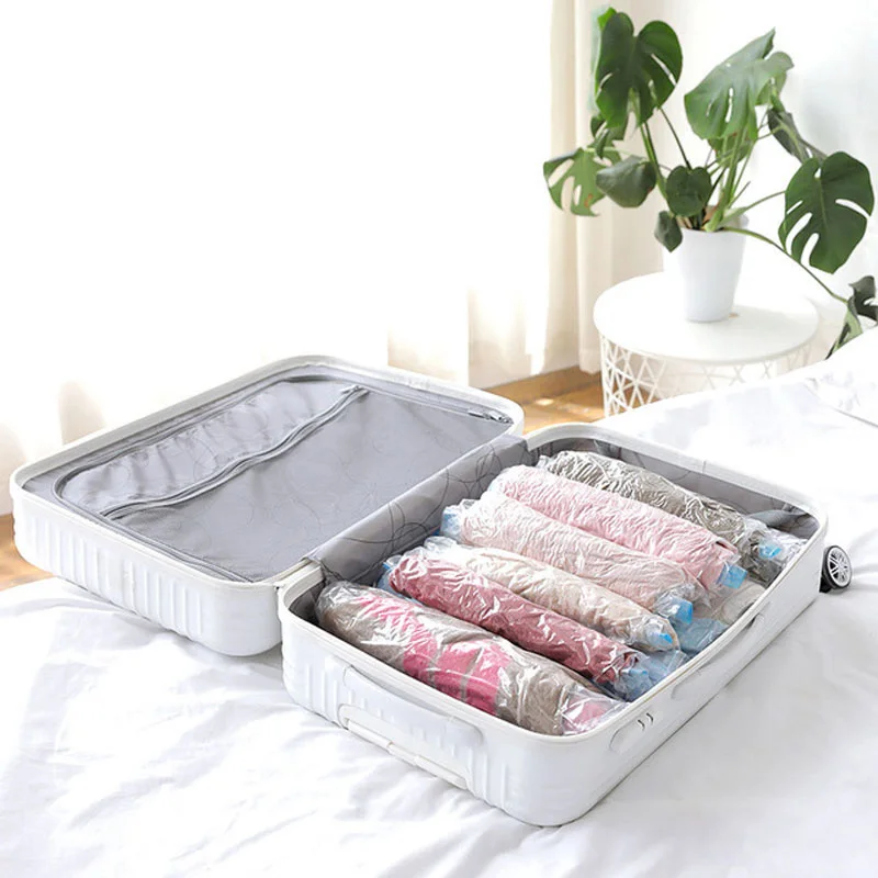 Вакуумные пакеты на двойной молнии складные дорожные компрессионные