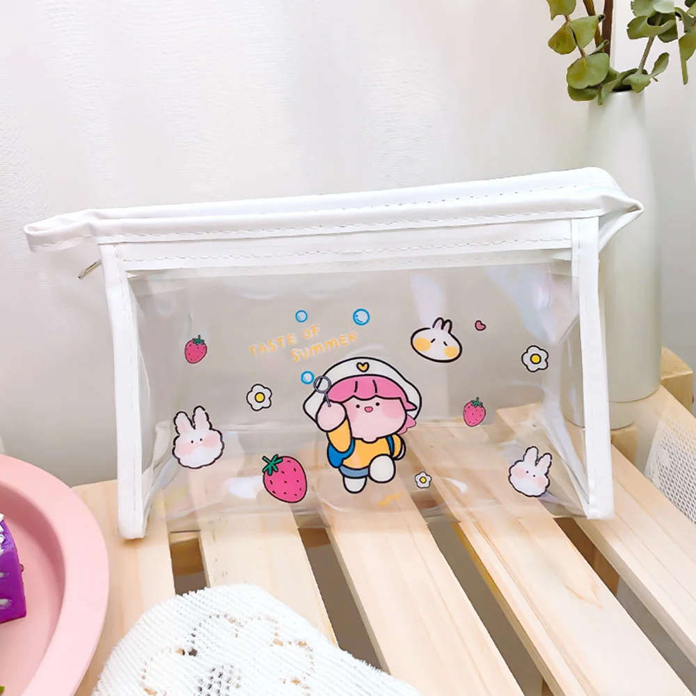 

1 Pc Girl Clear Cosmetic Bag PVC Transparent Makeup Bag for Women Waterproof Zipper Beauty Case Travel Toiletry Bags