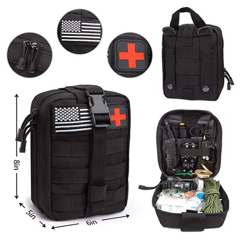 Harga Darurat Survival Kit 47 Pcs Survival Kit Pertolongan Pertama SOS Taktis Alat Senter Pisau Dengan Molle Kantong Untuk Berkemah Petualangan