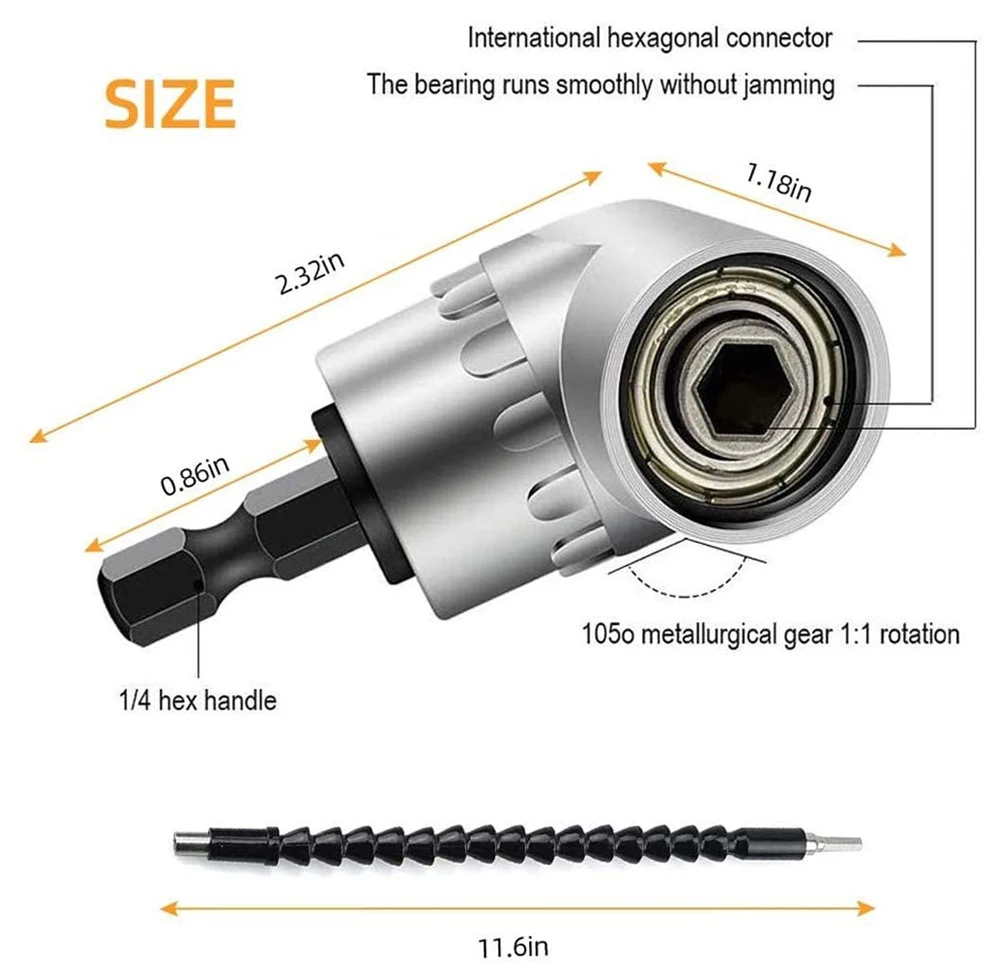 Патрон для отвертки с шестигранной головкой-адаптер регулируемые сверла угловая