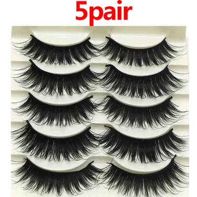 style 6-5Pair 5/10 пар 3D накладные ресницы из меха норки для Для женщин натуральный длинный толстый Поддельные ресниц для наращивания профессиональные ресницы принадлежности для макияжа - Цвет: style 6-5Pair