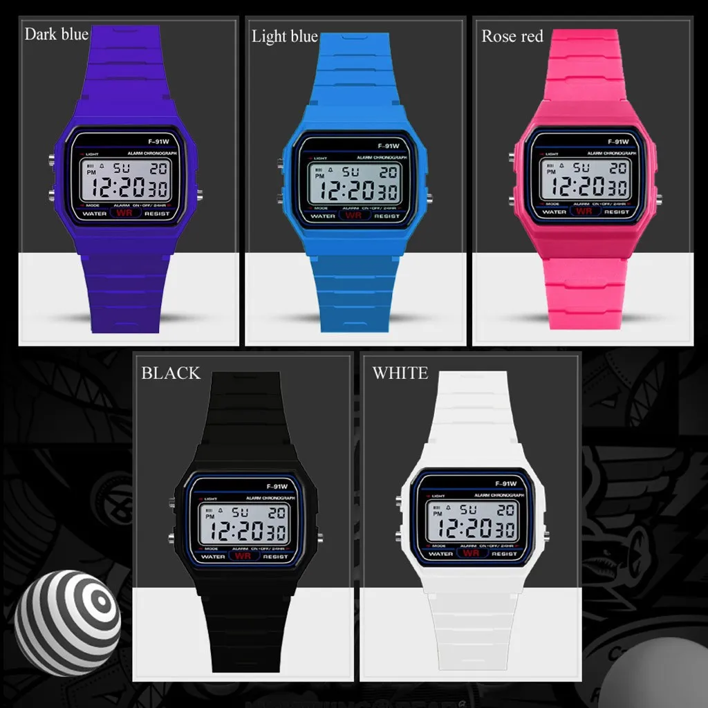 

Pink Children Digital Watches Silicone Strap Boys Girls Electronic Watch Chronograph Alarm Cute Students LED Clock Montre Enfant