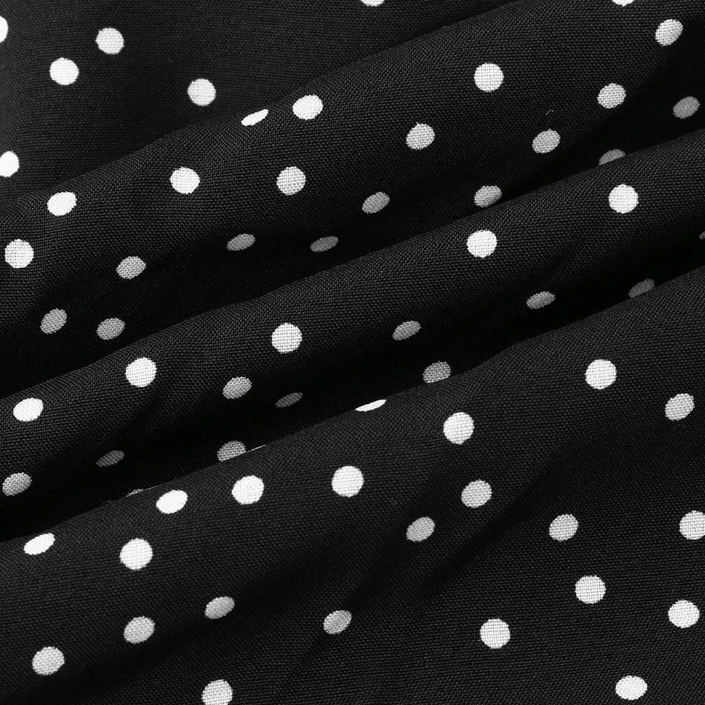 

Chiffon Black Dress Fashion Women Sexy V-Neck Lantern Full Sleeve Polka Dot Print Ruffles Open Fork Mini Autumn Dress