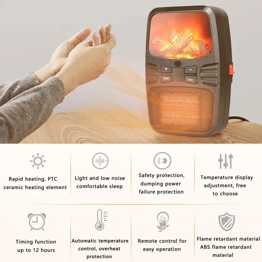 1000 Вт портативный мини электрический Домашний Вентилятор огневой нагреватель