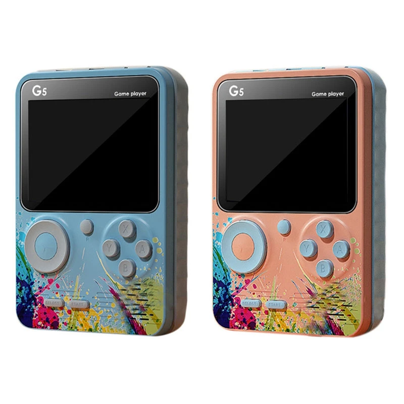 

2 Pcs G5 Handheld Game Console, Built-In 500 Games, Handheld Video Games For Kids And Adult,Support TV, Blue & Pink