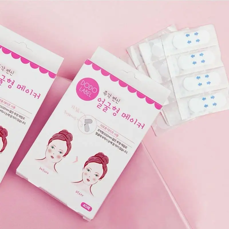 40 шт. тонкие наклейки для лица линия морщин невидимая провисающая кожа Невидимая