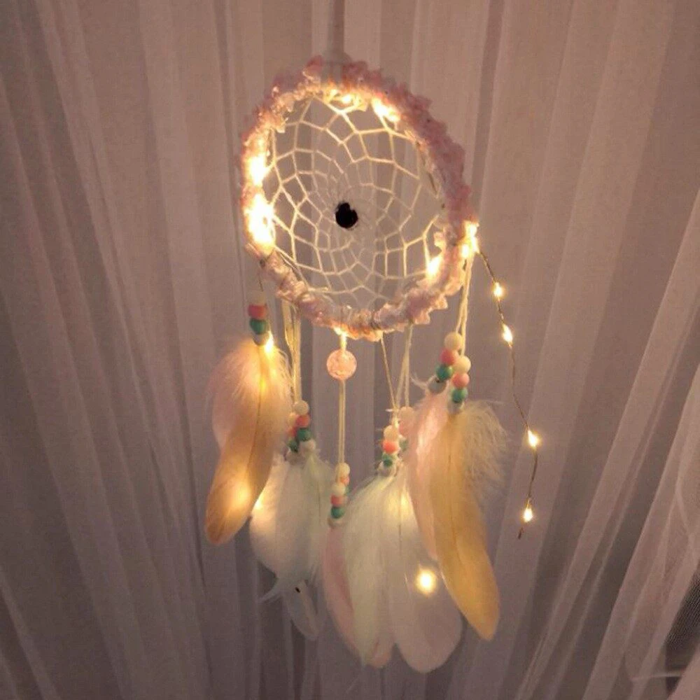 

Romantic LED Cloud Feather Dream Catcher String Lights Decorative Night Lamp Dreamcatcher Gift Household Ornament Wall Hanging