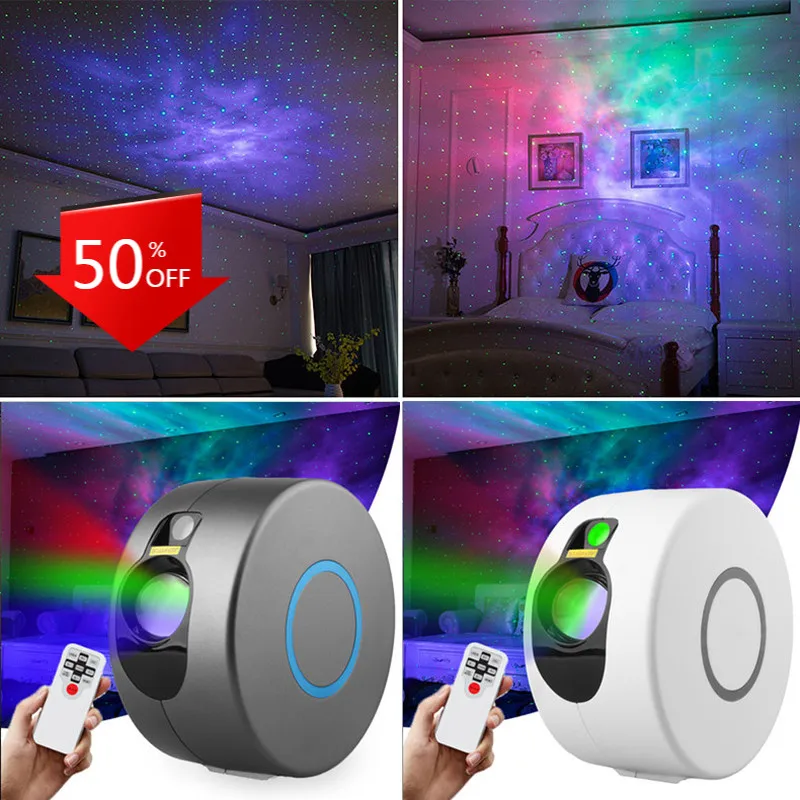 

Starry Sky Projector Starry Sky Projector Rotating Water Waving Night Light Led Nebula Cloud Lamp Atmospher Bedroom Beside Lamp