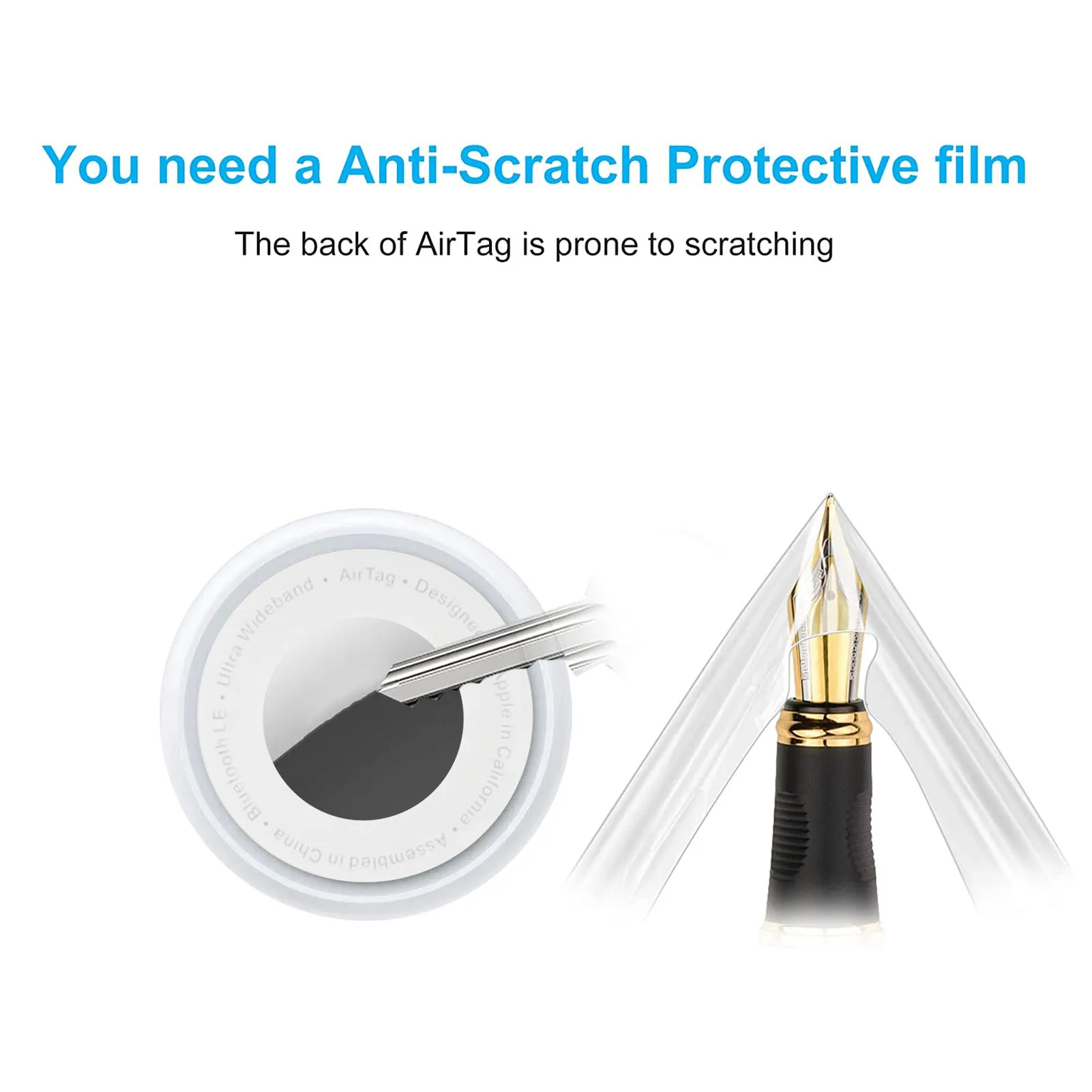 

3pcs White Screen Protector Films Anti-Scratch Soft Protective Film For Airtag 3D Hot Bending Screen Printed For Airtags