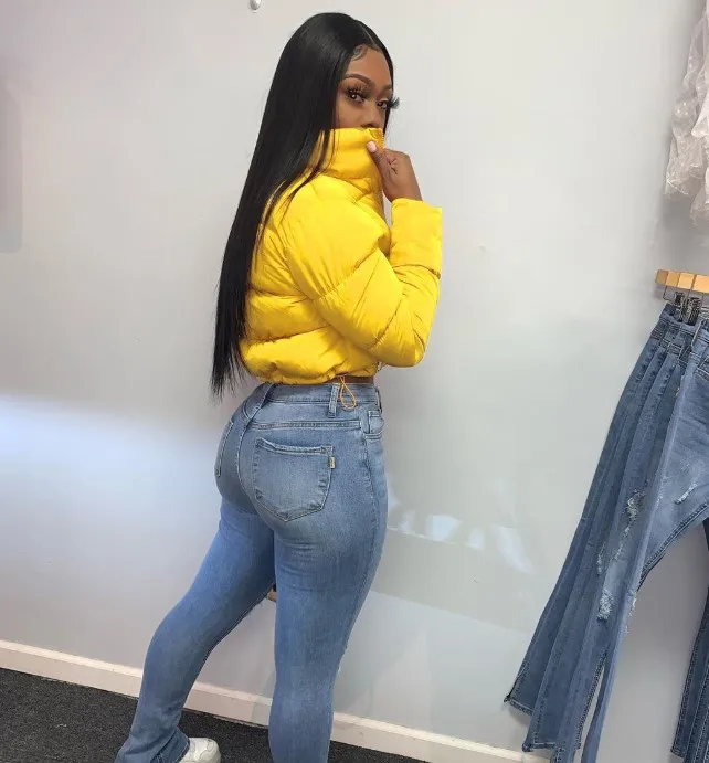 

Skinny High Waist Denim Ripped Distressed Jeans Women Fashion Autumn Streetwear Pencil Pants Cut Out Pocket Trousers