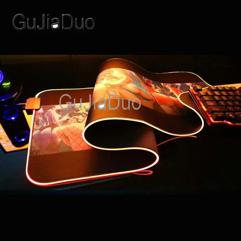 

pc gamer mouse pad butt tapete gamer rgb office gaming accessories desk mat xxl led light mini anime mousepad rubber non-slip