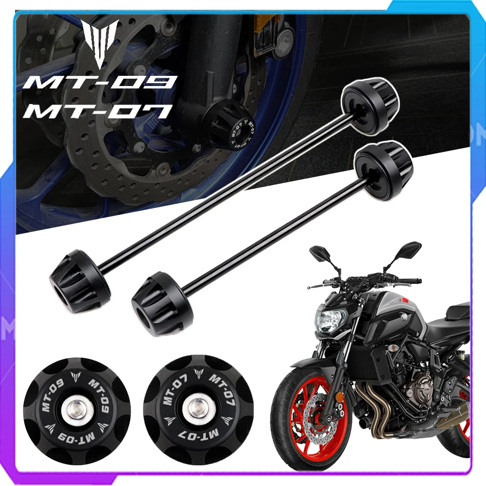 For Yamaha MT-07 FZ-07 MT07 FZ07 2017 2018 2019 2020 2021 MT-09 MT09 FZ09 Front Rear Wheel Fork Axle Sliders Cap Crash Protector