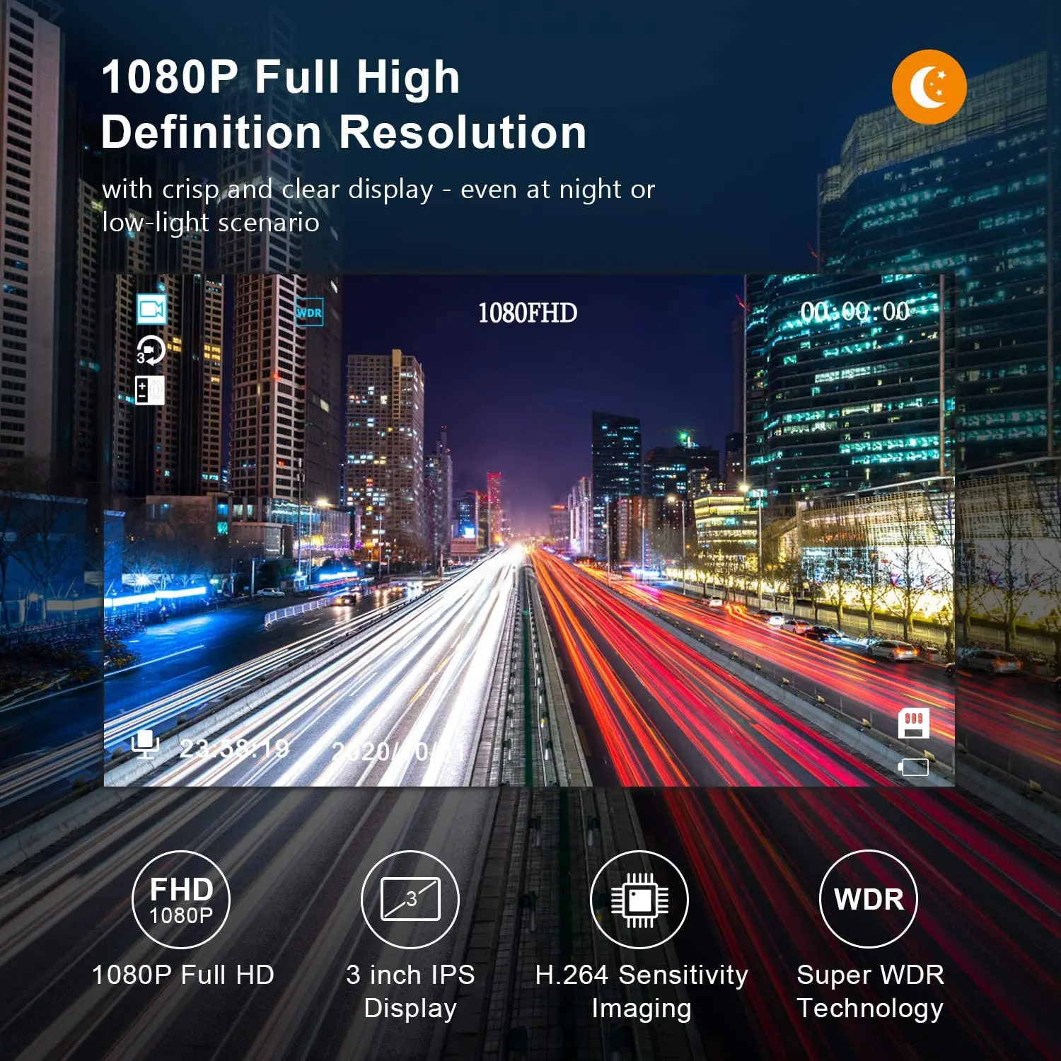 Новинка 2021 Автомобильный видеорегистратор 3 дюйма с зеркалом 1080P FHD супер ночным
