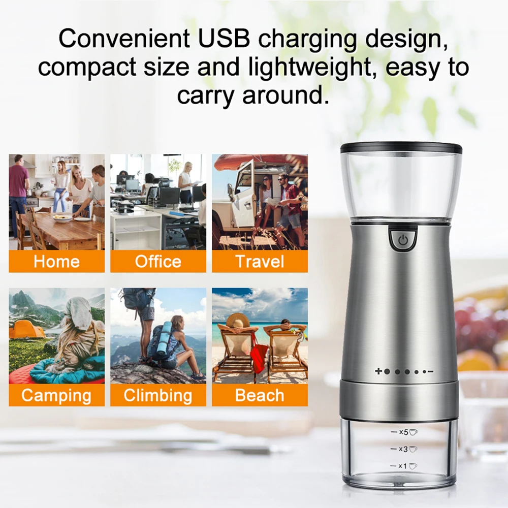 

USB Coffee Grinder Rechargeable Coffee Machine Electric Coffee Grinder Nuts Beans Spices Grains Pepper Grinding Device Christmas