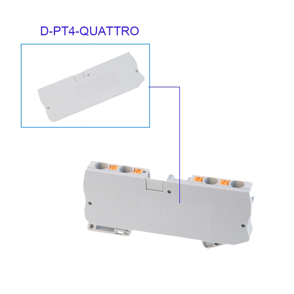 

D-PT4-QUATTRO End Cover For PT4-QUATTRO Din Rail Terminal Blocks End Cover Plate 76.7x26.2x2.2 Mm
