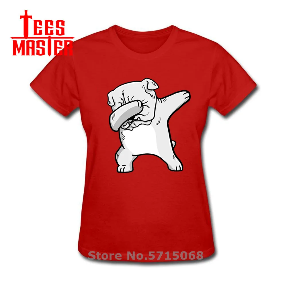 Белая забавная футболка с английским бульдогом для мужчин и женщин коротким