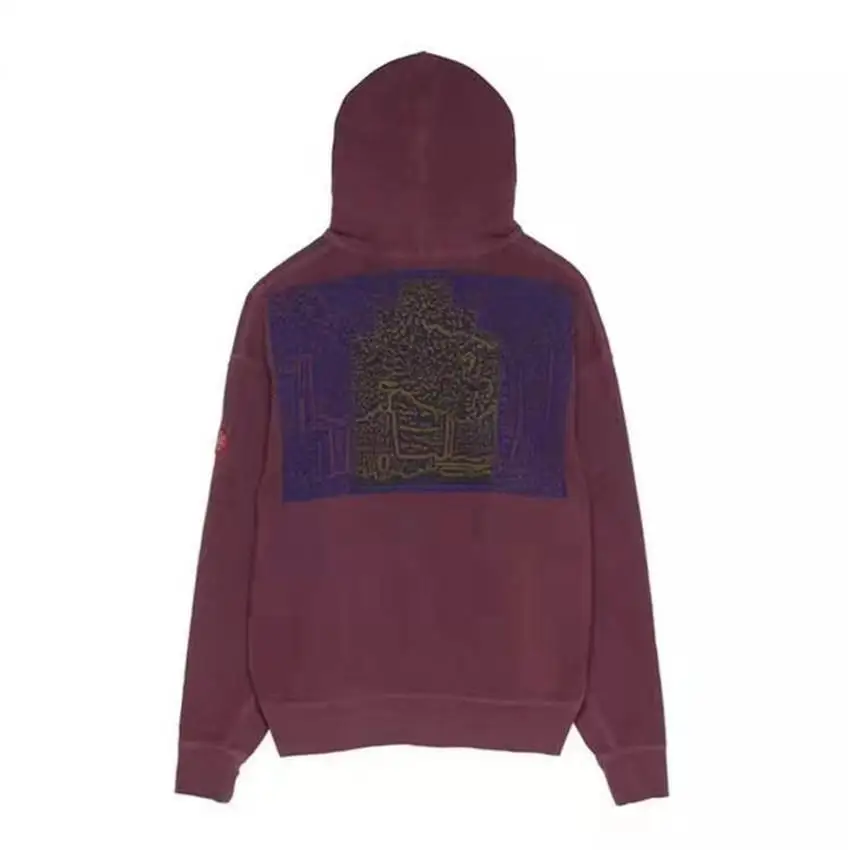 

2020fw Heavy Fabric Cavempt C.E OVERDYE SMOKY HEAVY HOODY Women Men Wine Red Wash Hoodie Sweater CAV EMPT Pullover