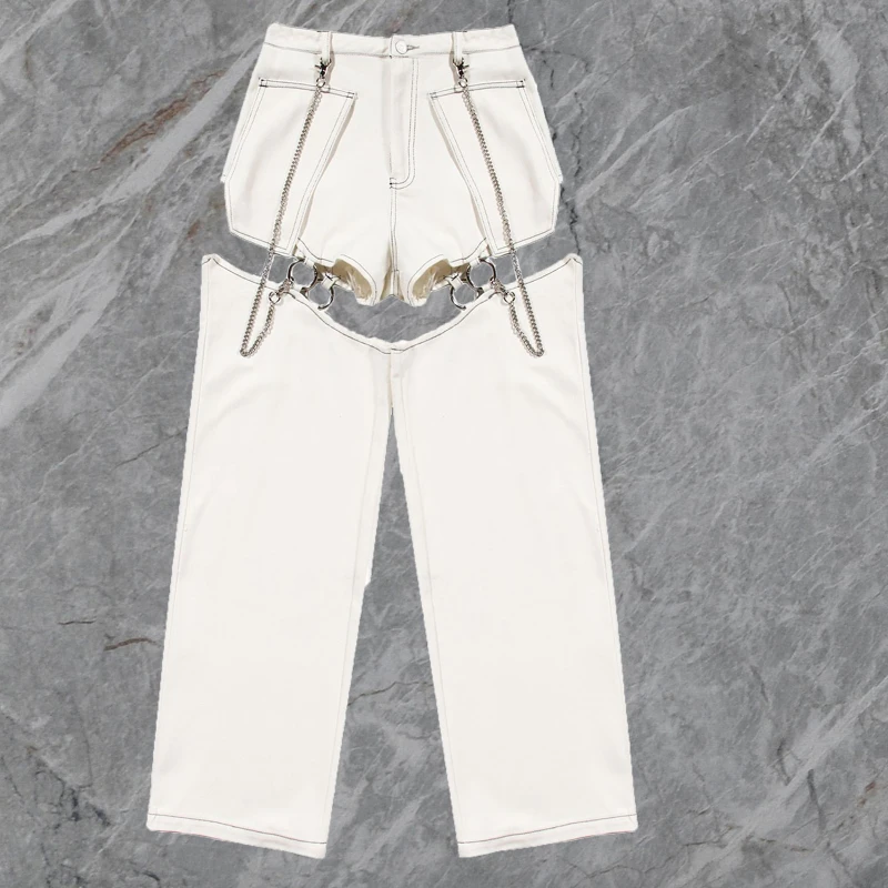 Шорты и брюки женские с металлической застежкой уличная одежда джинсовые бриджи