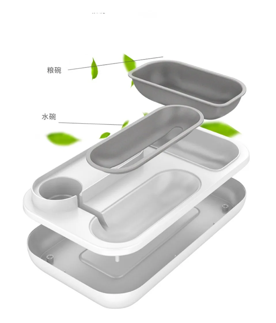 

Pet Cat Bowl Dog Feeder Bowls Double Bowls Food Water Feeder Container Dispenser 1.5L Capacity Feeding Waterer Products