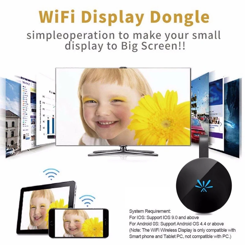 

G6 WiFi Display TV Stick 2.4GHz Video 1080P Screen Mirroring TV Wireless Dongle Receiver for Google Airplay DLNA Dongle