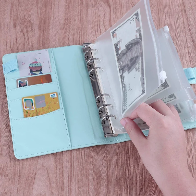 

A6 PU Leather Notebook Binder (Mint Blue) Bundle 24 Pieces A6 Pockets