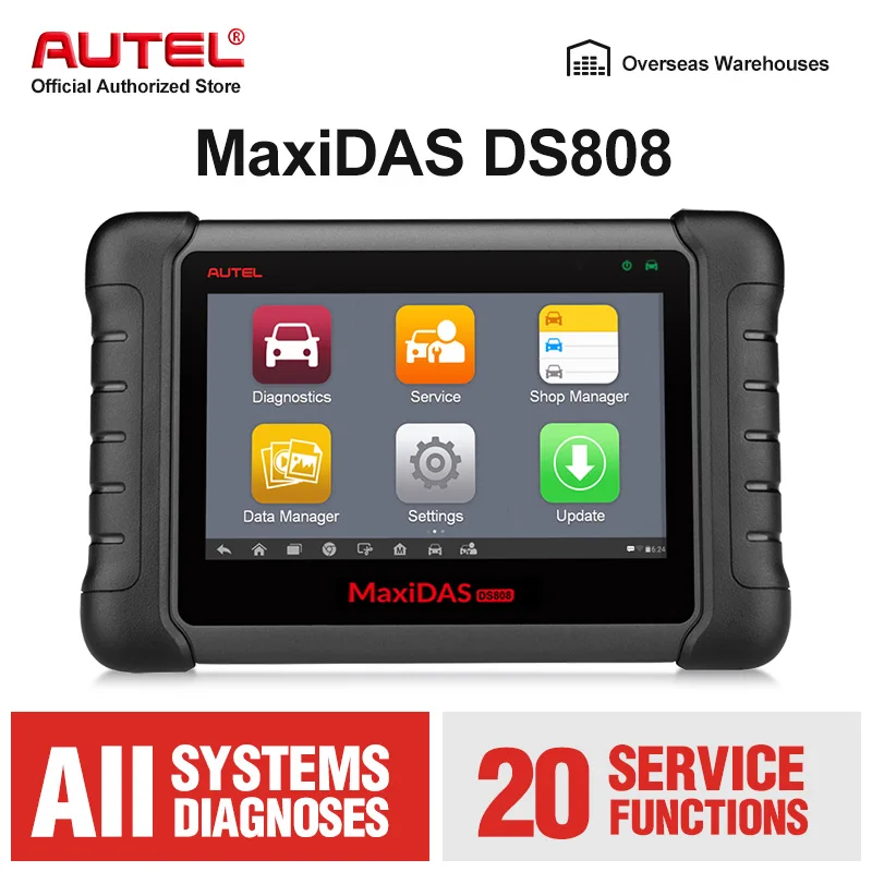 Autel MaxiDas DS808 автомобильный диагностический инструмент вся система диагностические сканирующие инструменты Автомобильный сканер автоматический сканер PK Maxisys MK808 MS906