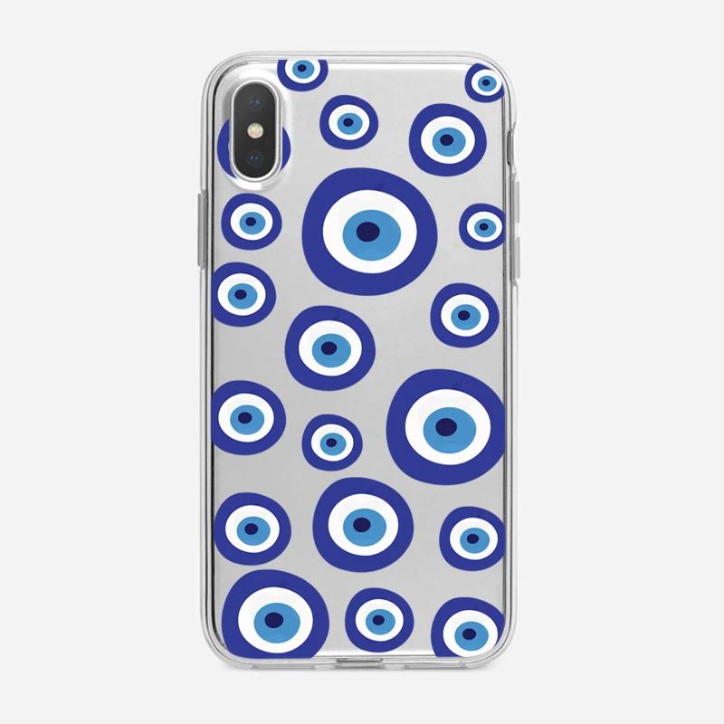 Прозрачный чехол для телефона Iphone 7 XR 6s иллюстрации сглаза IPhone MAX XS X 5 6 8 Plus мягкий
