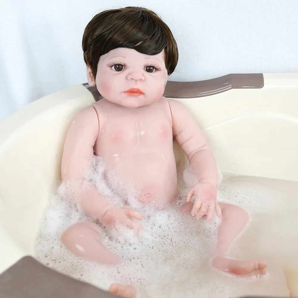 22 дюйма полностью силиконовые куклы Reborn Baby 55 см живой ребенок мягкая ванна