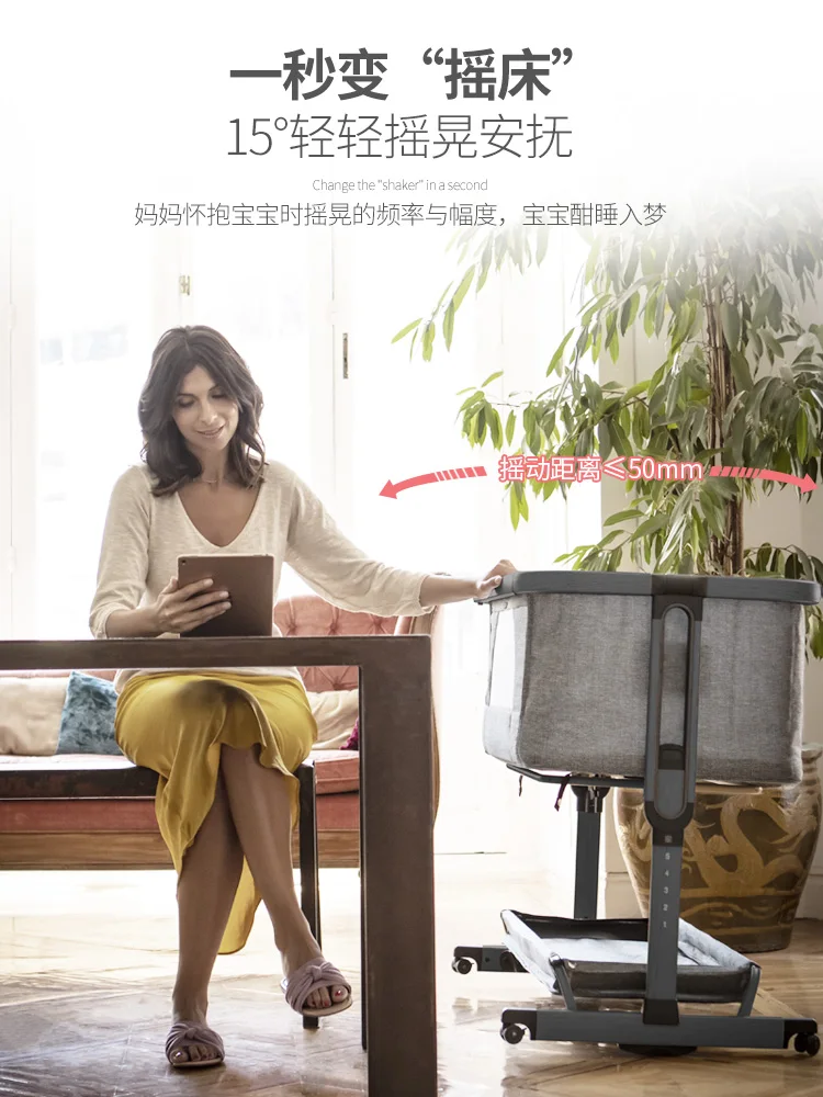 Кроватка elittile многофункциональная портативная складная с регулируемой высотой