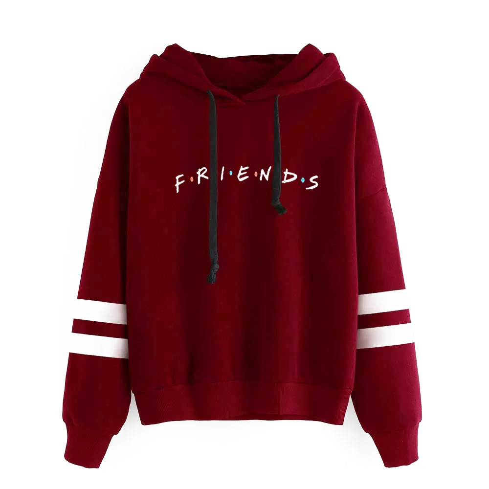 

New Kpop Friends Letter Printed Sweatshirt The Autumn Long Sleeve Hoody Hoodies Outerwears with Hat Pullover Hoodies Women Tops